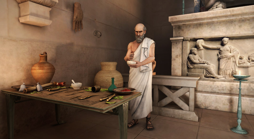 Hippocrates of Kos - 3D scene - Mozaik Digital Education and Learning