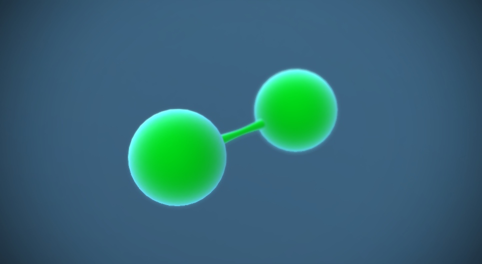 Clo2 Kurlex Klór (Cl₂) - 3D-modell - Mozaik digitális oktatás és tanulás