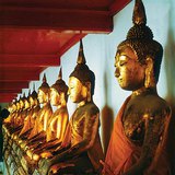 Buddha-szobrok a bangkoki Márványtemplomban