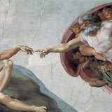 Michelangelo: Ádám teremtése (Sixtus-kápolna, 1511, reneszánsz)
