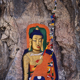 Buddhát ábrázoló festmény Tibetben