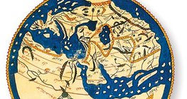 Az arab tudós, al-Idriszi ezüstlemezre karcolt térképe (12. század)