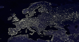 Európa éjszakai műholdképe