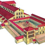 A római Szent Péter-bazilika 1450-ben lerombolt épületének rekonstrukciós rajza (ókeresztény művészet)