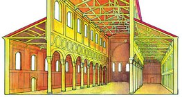 A Sant’ Apollinare in Classe-templom keresztmetszeti rajza (Ravenna, 536–549, ókeresztény művészet)