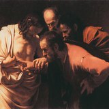 Caravaggio: Hitetlen Tamás (1600 körül, barokk)
