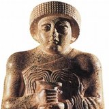 Gudea sumer király szobra (Girszu, Mezopotámia, Kr. e. 2150 körül)