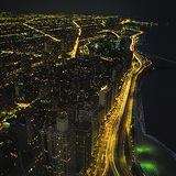 Chicago éjszakai látképe